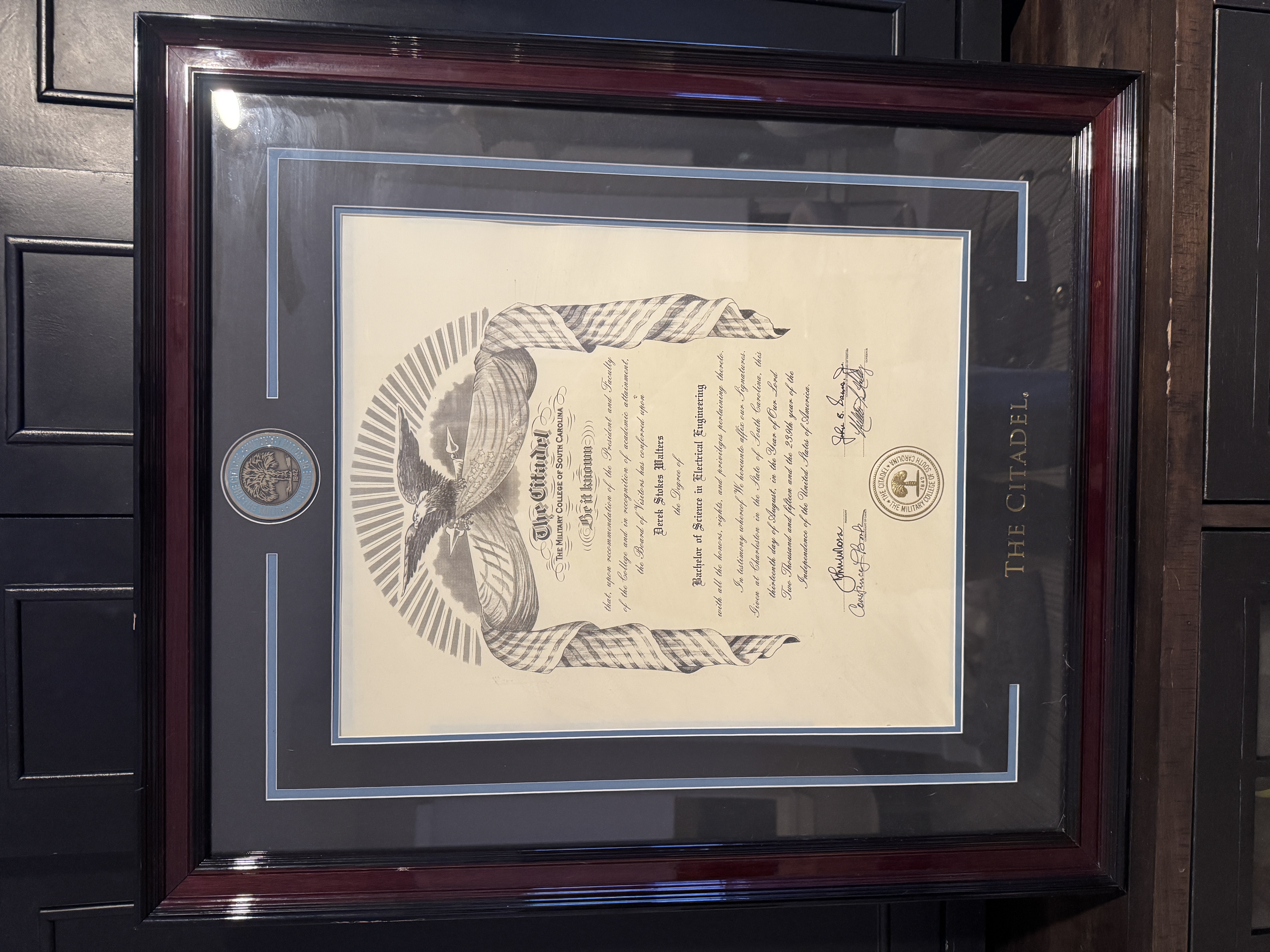 Derek Stokes Walters Citadel diploma electrical engineering