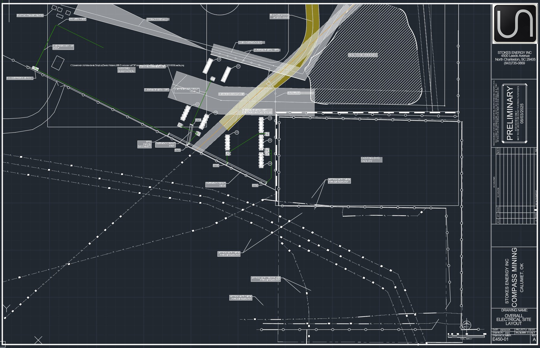 Compass Mining electrical elevations engineering drawing by Stokes Energy