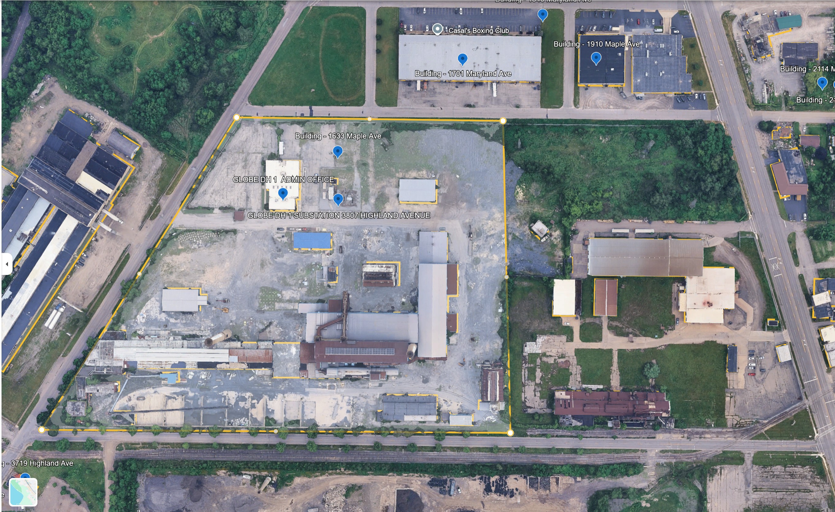 Niagara Globe 1 — 3801 Highland Ave aerial site view